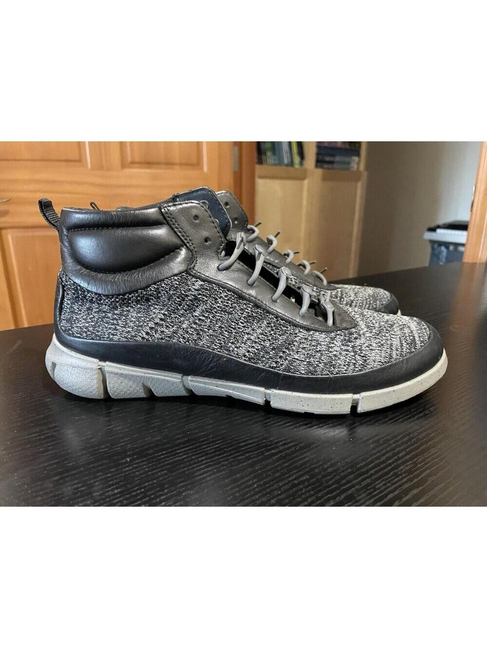 Women’s ECCO Danish Design Intrinsic Shoes Black Leather / Grey Knit Size 40 /9
